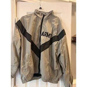 US Military Army Windbreaker Jacket Men Large Utility Workwear Activewear Stains